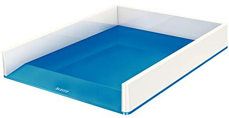 Leitz A4 Letter Tray, White/Metallic Blue, WOW Range, 53611036