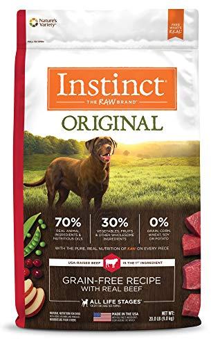 Instinct Original Dry Dog Food, Raw Coated Kibble, High Protein, Grain Free Recipe - Real Beef, 20 lb. Bag