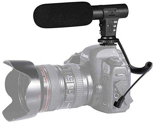 Camera Microphone, Audio Jack Condenser Video Recording Interview Professional External Hypercardioid On-Camera Microphone for Nikon Canon DSLR Camera/DV Camcorder