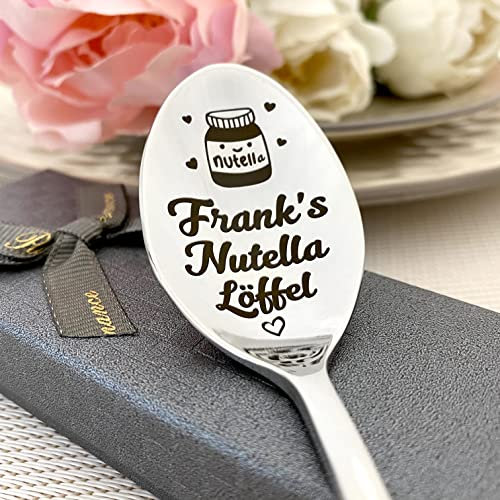 Personalisierter Löffel für Schokocreme - Gravierte Dessertlöffel mit Namen - Individuelles Geschenk für Schokoliebhaber in edler Geschenkbox