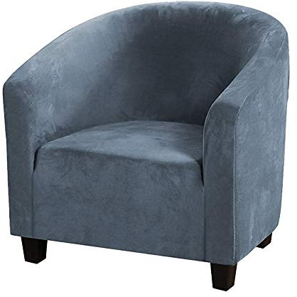 C/N Sesselbezug, dehnbar, aus Samt, Sesselbezug, Cabriolet-Sessel, Sessel, Sessel, Tullsta Chesterfield, elastisch, blau/grau
