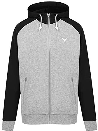 Victor Unisex Sweater Jacket V-13400 Sweatshirt, Grau/Schwarz, L EU