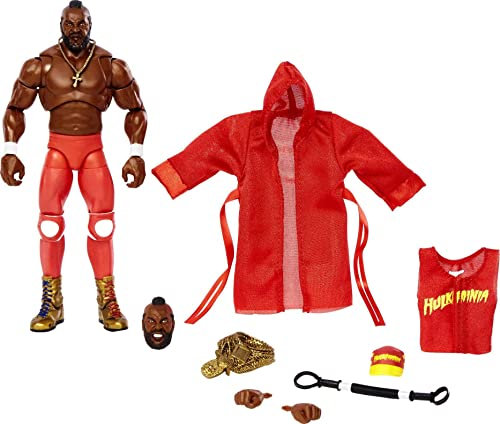 Mattel WWE Ultimate Edition Actionfigur & Zubehör Set, Mr. T 15,2 cm Sammlerstück mit 30 Gelenkpunkten, austauschbaren Teilen & Entrance Gear