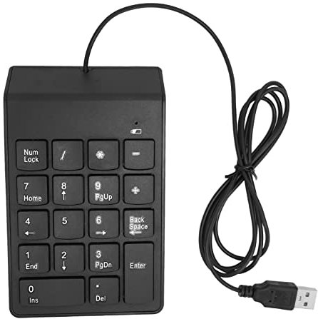 Annadue Numeric Keypad USB Wired 18 Keys Mini Slim Numpad Portable Numpad Gaming Keypad Extended Layout for Financial Cashier Securities - Black