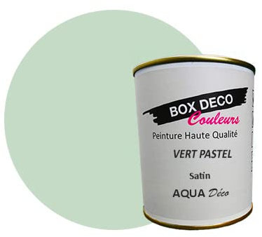 BOX DECO COULEURS Peinture murale acrylique aspect satin Aqua Déco - 750ml, Vert Pastel