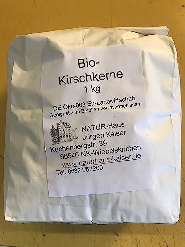 Naturhaus-Kaiser - 1 kg de huesos de cereza orgánicos sueltos para cojín térmico, cojín de huesos de cereza, relleno para el frío, material de relleno, sacos de huesos de cereza, masaje de pies