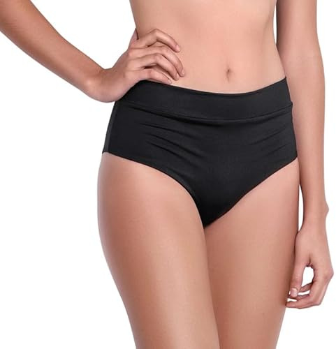 P&R DANCEWEAR LTD Pantaloncini da ragazza in nylon lucido, a vita alta, tinta unita, elastici, perfetti per yoga, balletto, ginnastica, scuola, abbigliamento sportivo, Nero , 13-14 Years