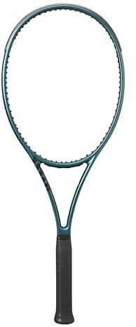 Wilson Blade 98 (18x20) V9 Strung Performance Tennis Racket - Grip Size 4-4 1/2, Strung with Sensation 16 Natural at Mid Range Tension