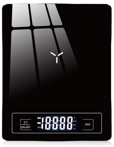 Balance de cuisine numérique - 5 kg/1 g - Rechargeable par USB - Avec écran LED et fonction tare - Balance alimentaire professionnelle