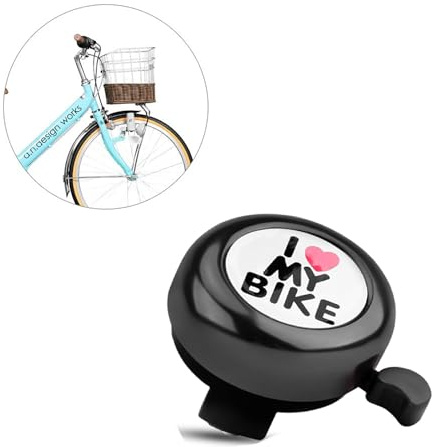 Timbre de Bicicleta,I Love My Bike Campanas de Bicicleta para Niños,Clásico de Aleación de Aluminio Bocina Bicicletas Infantil Fuerte Y Nítido Manillar de Ciclismo Campanas para Niños y Niñas Negro