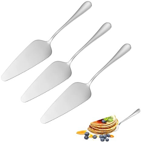 Weenwill Palette per Torta,3 PCS Paletta Torta,Coltello da Pasticceria in Acciaio Inox,Tagliapasta Seghettato e Paletta per Tortas per Matrimonio,Festa e Cucina,Pizza,Taglio della Frutta