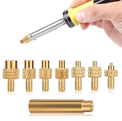 TNEDFOD 8 Piezas Punta De Soldador para Impresora 3D para Insertos roscados M2 M2.5 M3 M4 M5 M6 M8 para Puntas de Soldar Serie 900M, T18, Weller ST Accesorios para Tuercas de Fusión