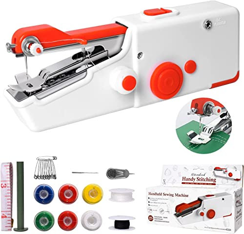 Machine à Coudre Portative, Mini Machine à Coudre Électrique Portable pour Débutants et Adultes, Couture Rapide, Idéale pour les Tissus, Les Vêtements, Les Voyages en Famille et le Bricolage