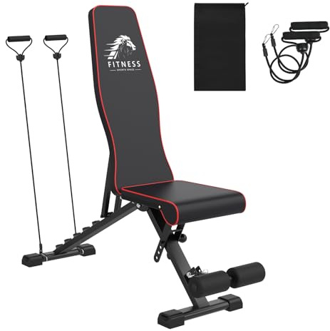 Dskeuzeew Banc de Musculation avec Sac de Protection, Banc Inclinable Réglable avec 8 Angles de Dossier & 4 Angles D'assise,Entraînement Corps Complet à la Maison & au Bureau
