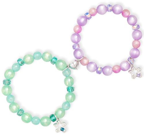 pcgaga Vänskap matchande armband handgjorda stretchiga runda pärlor armband par accessoarer presenter klänning dekor för vänner familj med ömsesidigt magnetiskt kärlekshjärta, En storlek, Sten, Ingen