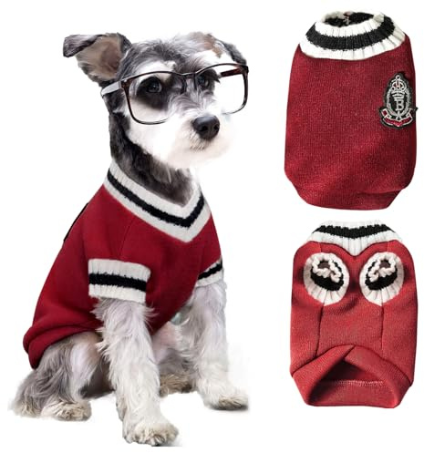 Knitted Vest Dog Jumper, Pet Preppy Cat Jumper, Warm Dog Clothes for Small Medium Large Dogs