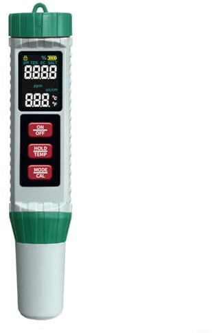 Tidevib 5-in-1 pH Meter with LCD Display for Pool Aquarium Water Testing Temperature Compensation Backlit Screen Hydroponics Quality Tester