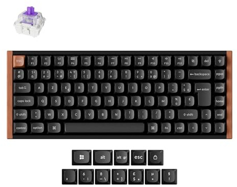 Keychron K2 HE Clavier sans Fil 2,4 GHz, 75% Clavier Gamer AZERTY Français, RGB, Hot-Swap, QMK/Via, Interrupteurs Magnétique Gateron À Double Rail Nebula pour Mac/Windows, Édition spéciale - Noir