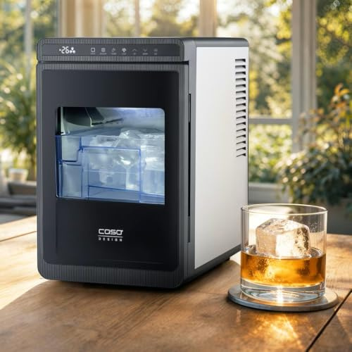 CASO Clear Ice Advanced Eiswürfelmaschine, klare oder matte Eiswürfel, Eiswürfel in 8 Minuten, 8 kg Eis in 24h, selbstreinigend, Kompressortechnik