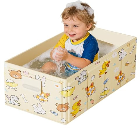 Bañera plegable para niños | Bañera Plegable que Ahorra Espacio con Tapón de Desagüe | Portátil para Niños,Para ducha en casa, SPA, viajes, RV, balcón, exterior