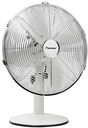 Bestron DFT35W Ventilatore da Tavolo Retro, 35 W, 240 V, Bianco