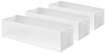 Compactor Set of 3 Optimo Foldable Drawer Storage Organisers, Polypropylene, Size Medium, 30 x 10.5 x 8 cm, Translucent, RAN6321