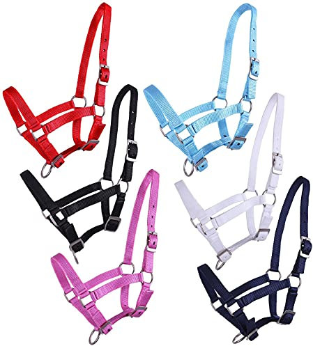 NETPROSHOP Fohlenhalfter 3-Fach verstellbar Halfter für Fohlen Falabella Shetty Pony Full, Groesse:Fohlen Shetty, Farbe:Schwarz