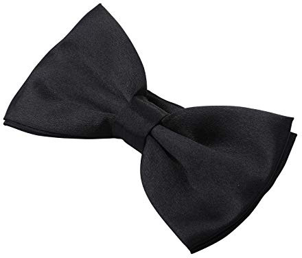 Kajeer Men's Bow Tie for Wedding Party - Solid Color Adjustable Tuxedo Bowtie Classy Silk Pre Tied Formal Bowties (Black, Solid colour)