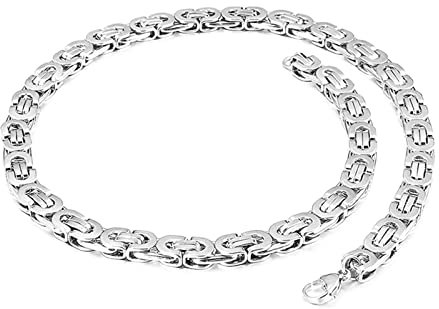 Halskette Edelstahl Männer 50 cm, Kette Ohne Anhänger Männer 6mm Breit Königskette Silber