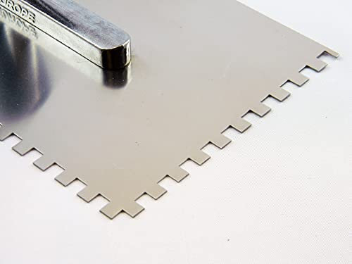 Contoo CT029 Toothed Trowel Wooden Handle Stainless Steel 280 x 130 Tooth 6 x 6 mm
