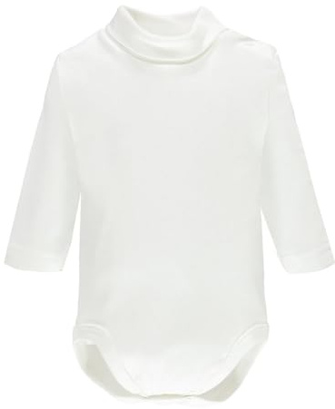 Ellepi 1 unidad Body 2800 de manga larga cálido de algodón para bebé con cuello alto para niña niño meses años., Color blanco., 3 anni, 98 cm