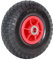 TRUTZHOLM Sackkarrenrad 260x85mm Vollgummi 3.00-4 PU Ersatzrad für Sackkarre mit Kunststofffelge (Rot, versetzte 60 mm Nabe)