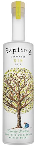 Sapling Climate Positive Gin 35cl - Premium Gin | Britsh Small Batch Gin Production | Made from Organic Wheat | Refreshingly Zesty, Hints of Rosemary (Standard)