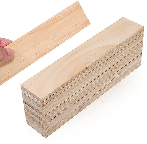 EXCEART 10 Pieces Natural Pine Wood Rectangle Board 20cm Unfinished Wood Pieces Blank Wooden Cutouts for Home Decoration, DIY Supplies