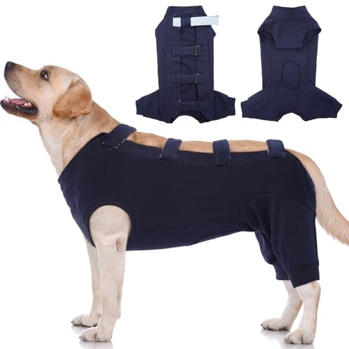 IECOii Pet Surgery Recovery Suit,Breathable Dog Bodysuit E-Collar & Cone Alternative Surgical Suit After Spayed/Neutered Wear,Recovery Suit for Dogs Male Female Sleeve to Prevent Licking,XL-Blue