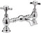 Balterley Basin Mixer Tap, Traditional Bridge Waterfall Sink Mixer Tap with Crosshead Handles, Deck Mounted Waterfall Basin Bathroom Taps, Durable Sink Taps for Bathroom and Cloakroom (Chrome)
