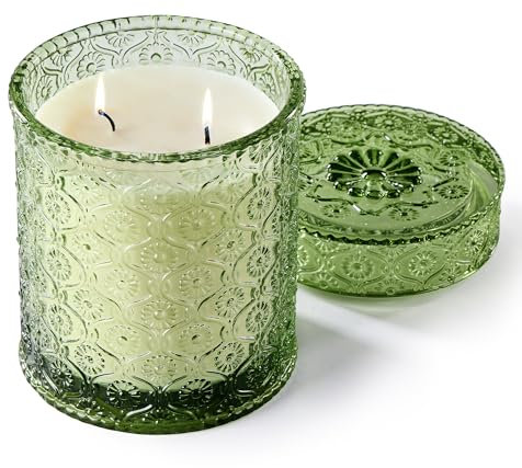 Airkeep White Jasmine Duftkerze im Glas, 450g groß Kerze mit Brenndauer bis zu 50 Stunden, Natürliche Kerze für Heim Deco, Kerzen Geschenke für Frauen & Männer