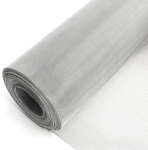 Drahtgitter Metallgitter 1mm, 40cm x 240cm Wühlmausgitter Volierendraht Gartensieb Hasengitter Metallgitter, 304 Edelstahl Maschendraht Kellerfenster Gitter Drahtgitter Feinmaschig (20 Mesh)