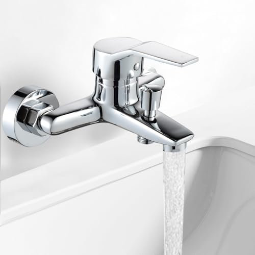 SGZIOO Mischbatterie Badewanne, Badewannenarmatur, Einhebel Armatur Badewanne, Wandmontage Wannenarmatur, Badewanne Armatur für Wanne und Dusche Chrom