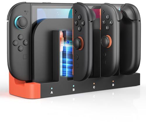 Caricabatterie Station per Nintendo Switch 2 - Wireless Joy-Con e Controller con Indicatore di Ricarica LED, Ricarica Rapida, Arresto Automatico - Stazione di Ricarica Controller Switch 2