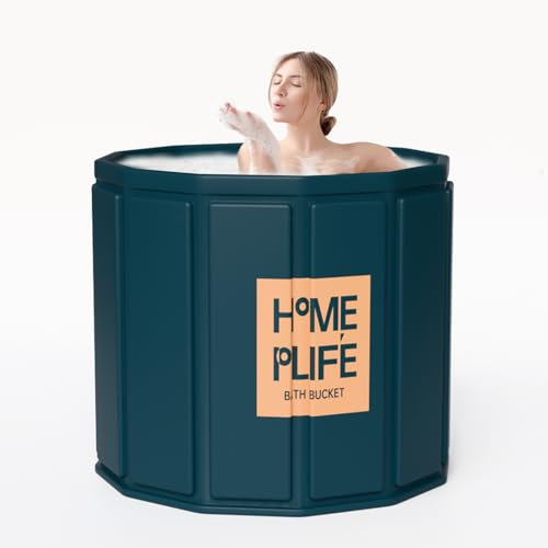 Baignoire portable pliable pour douche et bain de glace, baignoire spa à la maison, baignoire plongeante pour récupération (80 x 65 cm)