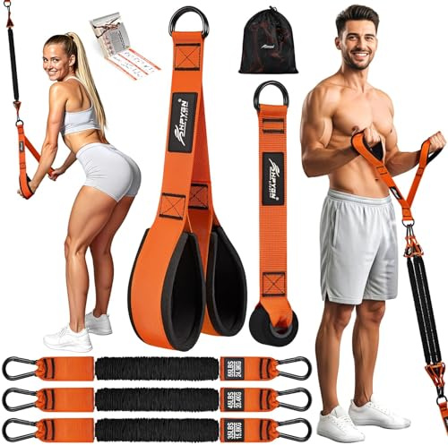 HPYGN Resistance Bands Training for Arms, Biceps, Triceps, Back, Abs, Shoulders, Exercise Bands with Handles, Door Anchor, Heavy Duty Home Gym Workout Equipment for Tricep Pushdowns, Face Pulls