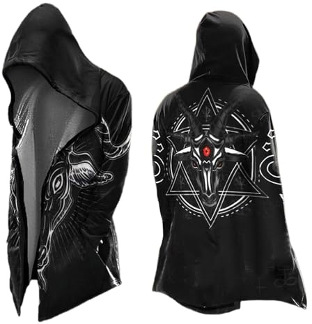 Celanisai Ropa Medieval para Hombre, Disfraz de Halloween, Sudadera con Capucha de Vikingo, Hoodie de Odin, Mitología, Chaqueta de Assassin's Creed, Cosplay, Capa Escandinava, Capa para Cosplay