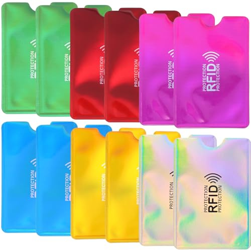 Sorcristy 12 custodie per carte di credito RFID, per carte di credito, per uomo e donna, 9 × 6,2 cm, colorate per carte di credito, multicolore, 9 × 6,2 cm, Classico