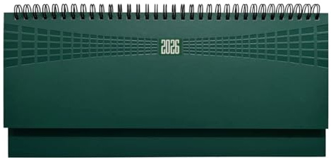 Hope planning settimanale da tavolo 2026, agenda da tavolo 30x15cm planning da scrivania 128 pagine multilingue.IT - GB- FR- DE - ES - PT. Agenda Calendario Settimanale 2026 (Verde)