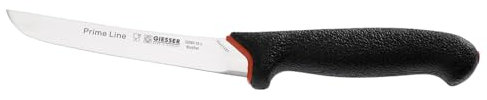 Giesser since 1776 - Made in Germany - Cuchillo deshuesado con mango antideslizante PrimeLine, hoja curva de 15 cm, negro, cuchillo de carnicero afilado apto para el lavavajillas, inoxidable