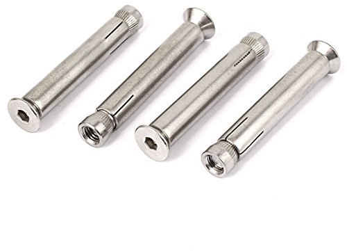 Sourcingmap M8 Thread 70mm Long Hex Socket Flat Head Expansion Anchor Bolt 4pcs