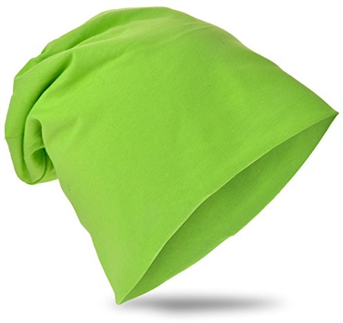 Miobo Slouch mössa för barn, bomull, enfärgad grön-XL