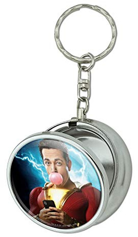 GRAPHICS & MORE Shazam! Movie Bubblegum Poster Portable Travel Size Pocket Purse Ashtray Keychain with Cigarette Holder