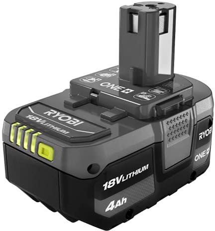 RYOBI ONE+ 18V Lithium-Ion 4.0 Ah Rechargeable Battery, ABS Plastic, Up to 3X Runtime vs 1.5Ah, LED Fuel Gauge, Black, PBP005